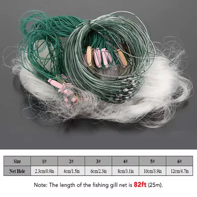  Portable 25m 3 Layers Monofilament Fishing Fish Gill Net With Float W5Q9 • $10.07