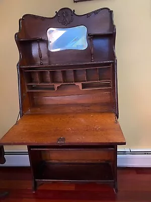 63943  Antique Victorian Oak Larkin Slantfront Desk • $165