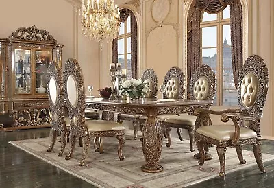 SPECIAL Bronze Brown Finish Dining Room Furniture 9 Piece Table Chairs Set INA9 • $8738.85