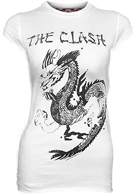 £36.38 • Buy Amplified Official The Clash Dragon Rhinestone Rock Star Vintage Tattoo T-Shirt