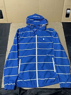 Ecko Unltd Hooded Jacket Mens L Blue Stripe Full Zip Urban Surf & Turf Coat • $39.95