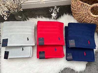 Set NEW Ralph Lauren Bath & Hand Towel Set 140 X 70cm 100% Cotton Choose Colour • £75.99