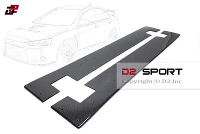 Carbon Fiber V Style Side Skirt Extensions Set Fit Mitsubishi Evolution X EVO 10 • $351.49