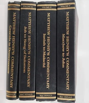 Matthew Henry’s Commentary On The Whole Bible Vol 1 & 3-5 Hardcover Set NO 2&6 • $19.97