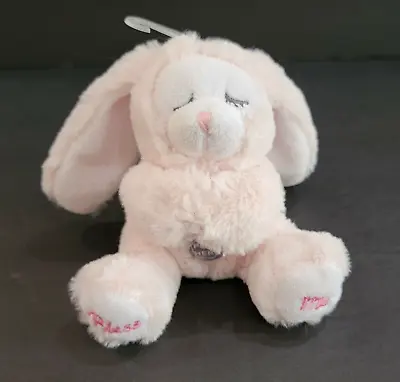 Precious Moments Prayer Pal Bunny Rabbit Stuffed Plush Bless Me Pink White Sound • $15.97