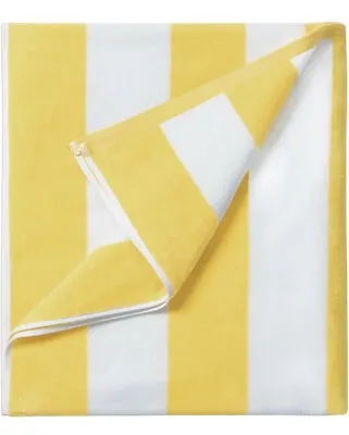 Adidas Towel Oversized Beach Pool 100% Cotton Striped Yellow Large New Fluffy • £37.96