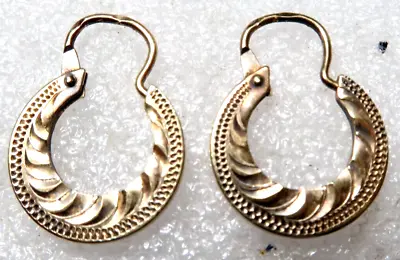 Vintage Gold Tone Sterling Silver Pierced Hoop Earrings~ Signed: 925  Gb • $39.99