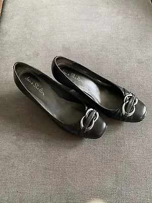 Jane Shilton Black Leather Shoes Size 4/37 • £6