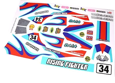 Retro Race Car Livery BLUE Vinyl Stickers Fits Tamiya Rising Fighter R/C Buggy • £9.95