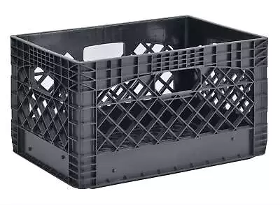 24QT Plastic Heavy-Duty Milk Crate Black • $21.38