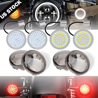 4X Front &Rear LED Turn Signals Brake Light 1157 For Harley Street Glide Special • $17.98