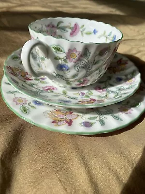 Minton Fine Bone China England Haddon Hall Pattern Cup Saucer Plate B1451 • £10