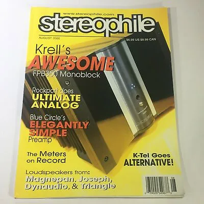 Stereophile Magazine August 2000 - Krell's FPB350 Monoblock / Magnepan Speakers • $18