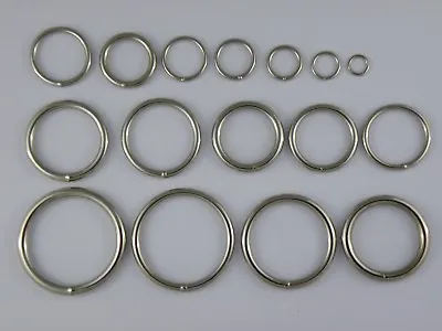 Circle O Rings Welded Wire Nickel Nickle Round Rings Various Sizes Handbags Ring • £25.30