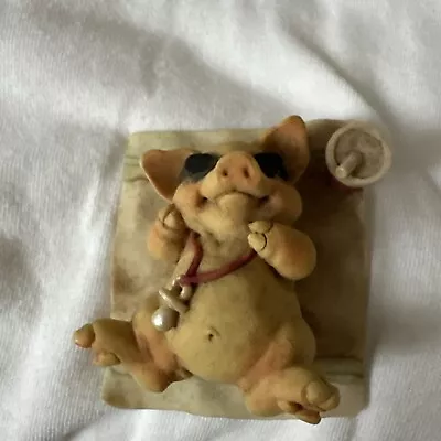 Vintage Pigsville 1992 Ganz  Piglet Sunning Tanning  PM 1301 Small Figurine • $5.50