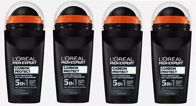 4 X L'Oréal Men Expert 5-in-1 Roll-On Deodorant Against Odours Moisture Bacteria • £13.49