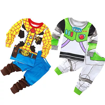 Kids Boy Toy Story Buzz Lightyear Woody Pyjamas Sleepwear Nightwear Outfits Set • $20.19
