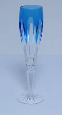 Signed Faberge Fluted Crystal Blue Champagne Glass - Lausanne - 9  - EUC • $74.95
