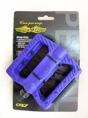 New Pair - Purple GT Universal Nylon BMX Bike Pedals Set 9/16  Chromoly Spindle • $18