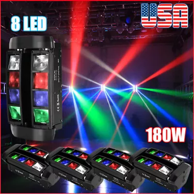 180W 8 LED Spider Moving Head Beam Stage Lighting RGBW DMX Disco Party DJ Lights • $79.99