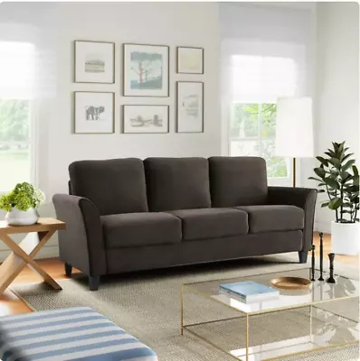 3-Seat Alexa Sofa Seat Curved Arm Microfiber Couch Living Room Furniture Modern • $292.52