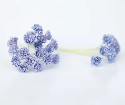 20X THISTLE BLUE Gypsophila Mulberry Paper Flowers Craft Card Embellishments • £2.86