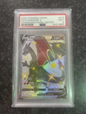 $160.75 • Buy Pokemon Charizard V 079/073 Champion’s Path Shiny Secret Rare PSA 9