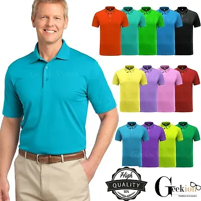 Men's Polo Shirt Dri-Fit Golf Sports Cotton T Shirt Jersey Casual Short Sleeve • $10.99