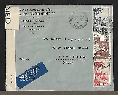 French Morocco To Us Via Bermuda Censor Airmail Cover 1941 Scarce • $0.99