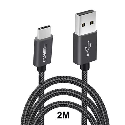 $16.99 • Buy 2Pcs NXET USB-C Nylon Braided Charging Date Cable Type-C Charger 2M Black