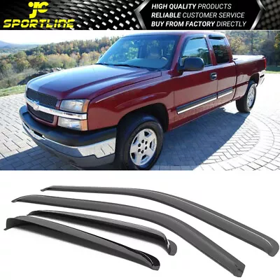 Fits 99-06 Silverado Sierra Extended Cab Slim Type Acrylic Window Visors 4Pc Set • $28.98