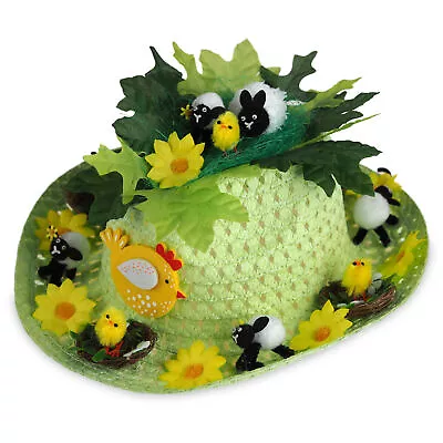 Boys Ready Made Decorated Easter Cowboy Hat Bonnet - Chicks & Sheep • £15.99