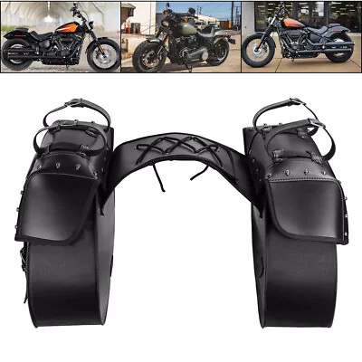 Motorcycle Universal Saddle Bag Side Storage Bags Saddlebags Luggage Tool Bag • $70.48