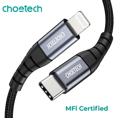 $30.95 • Buy Choetech USB C To Lightning Male MFi Certified Braided For IPhone 13 12 Pro Max 