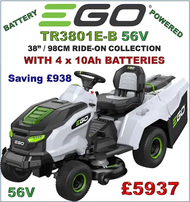 Ego T6 TR3801E-B Battery Ride On Lawn Mower Garden Tractor  Lawnmower 4x10Ah • £5937
