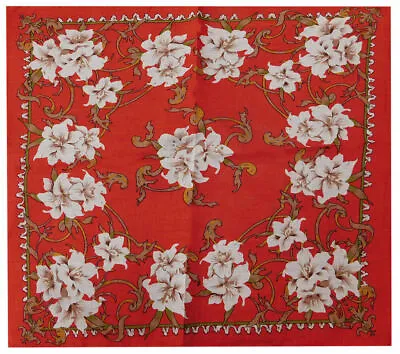 Lily Floral Flower Flowers Red 22 X22  100% Cotton Bandanna Bandana • $6.88