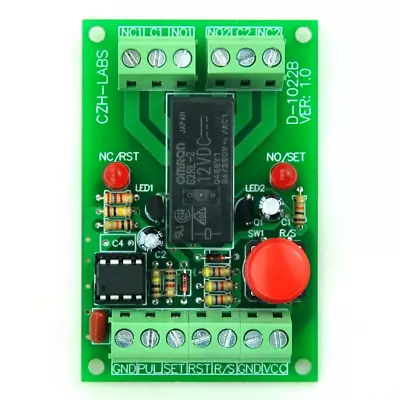 Panel Mount Momentary-Switch/Pulse-Signal Control Latching DPDT Relay Module12V • $22.63