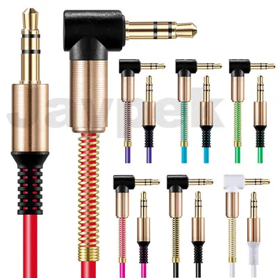 3ft 3.5mm Right Angle Male Jack Aux Cable Audio Lead For Headphones MP3 PC Car • £2.79