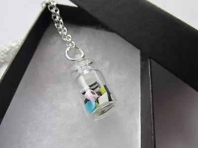 $5.24 • Buy Handmade Unusual Glass Jar Of Sweets ~ Liquorice Allsorts Novelty Chain Necklace