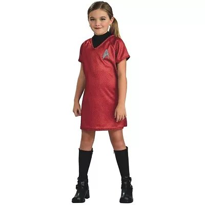 Uhura Red Dress Kids Star Trek Movie Girls Halloween Fancy Dress Costume • $15.34