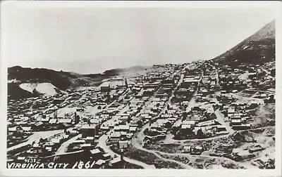 C1930-1950 RPPC 1861 Virginia City Nevada Aerial View Photo Postcard A698 • $29.79