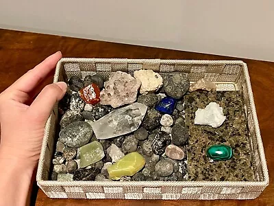 Mineral Collection Lot Of Apache Tears Quartz Crystal Calcite Lapis 3 Lbs • $26