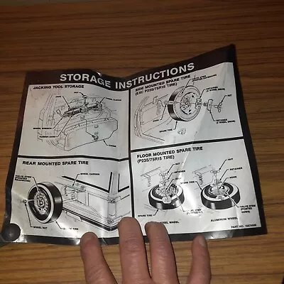 1986-1993 Chevrolet S10 Blazer Syclone Typhoon Sonoma  Tire Jack Instruction F4 • $14.99