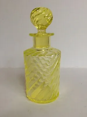 Rare Antique Baccarat Uranium Glass Wrythen / Swirled Walled Bottle @20cm Tall • £175