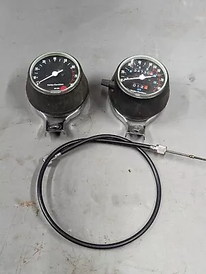 OEM Harley Sportster Tach Speedometer Gauges Mounts Cable Ironhead XLH XLCH • $76