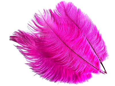 5 Pcs Fuchsia Pink Ostrich Feathers 15-20cm Millinery Crafts Firsts Quality • $7.45