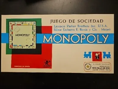 VINTAGE! Monopoly Board Game Spain Juego De Sociedad VERY RARE 1969 1970 • $120