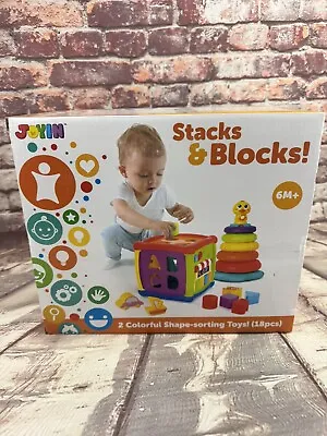 JOYIN Baby Activity Center Stack Toy Shape Sorting Alphabet Cube Music Light Up • $19.20