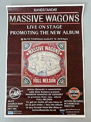 Massive Wagons Blitz/Action Records Preston 2018 Gig Promo Poster 42cm X 30cm • £9.95