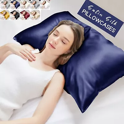 2 Pack Satin Silk Pillowcase For Hair & Skin Soft Luxury Pack OF 2 Pillow Covers • £2.99